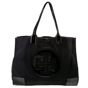 Tory Burch black Nylon ella patent Tote work